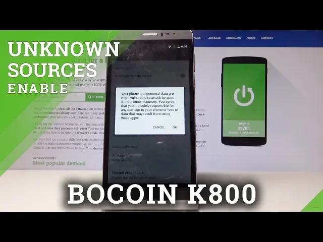 Video thumbnail for How to Enable Unknown Sources in Bocoin K800 - Allow App Installation