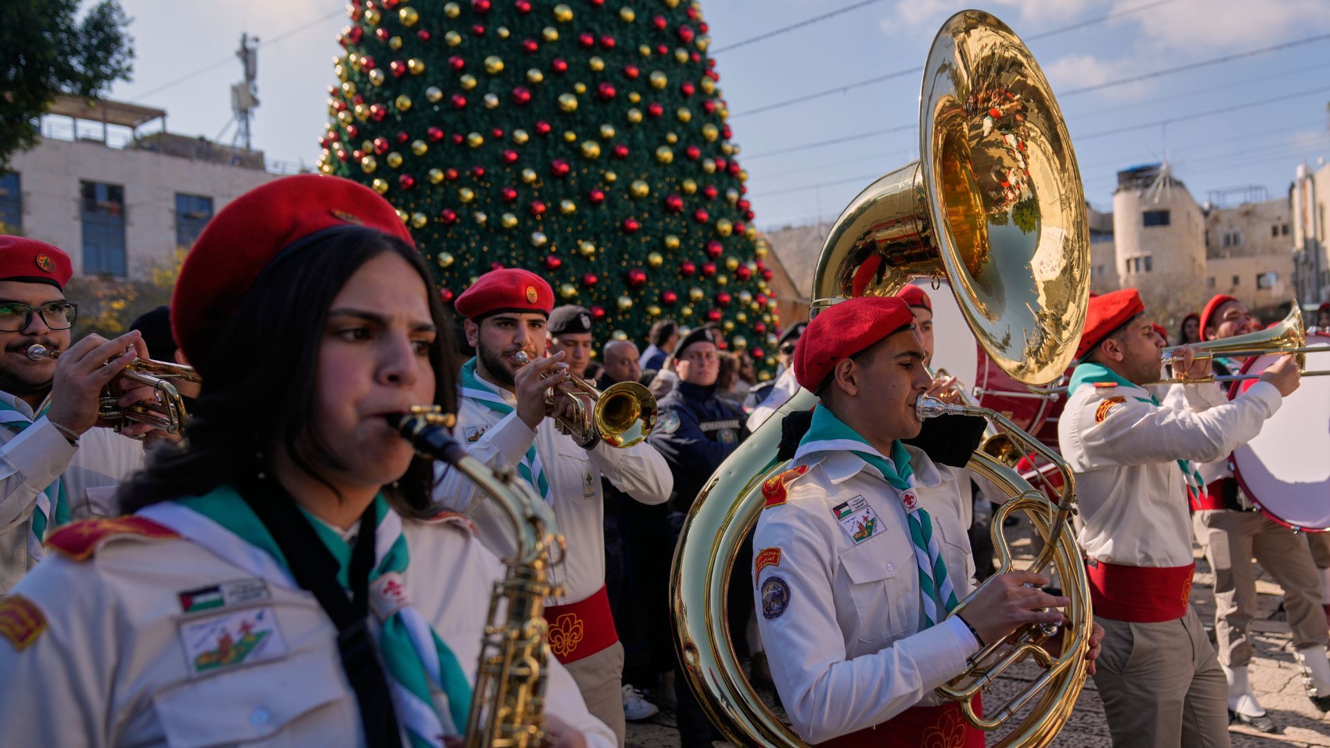 Video thumbnail for Christmas joy returns to Bethlehem amid Israeli raids across West Bank