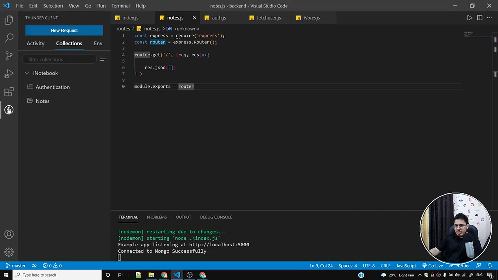 'Video thumbnail for Fetching all notes & Adding a Note _ Complete React Course in Hindi #52'