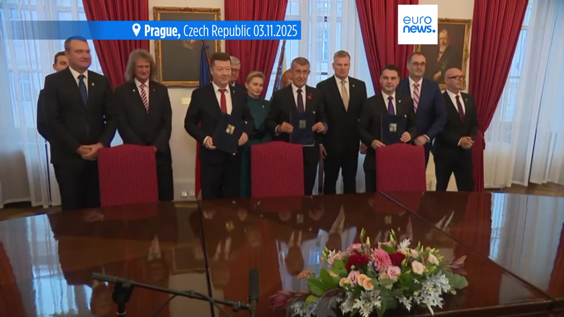 'Video thumbnail for Czech election winner Andrej Babiš signs coalition deal with right-wing fringe parties'