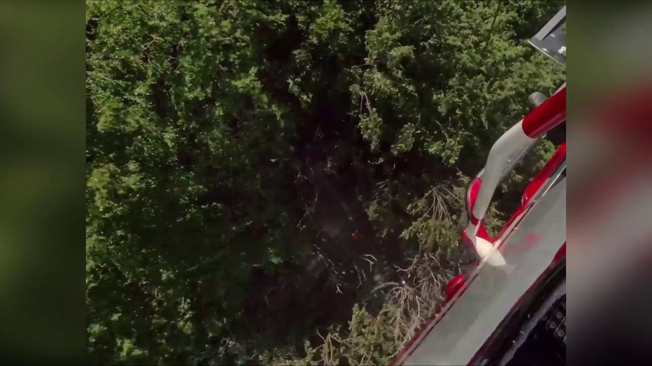 Video thumbnail for Italy: Woman Rescued By Helicopter From Remote Forest Area In Italy.