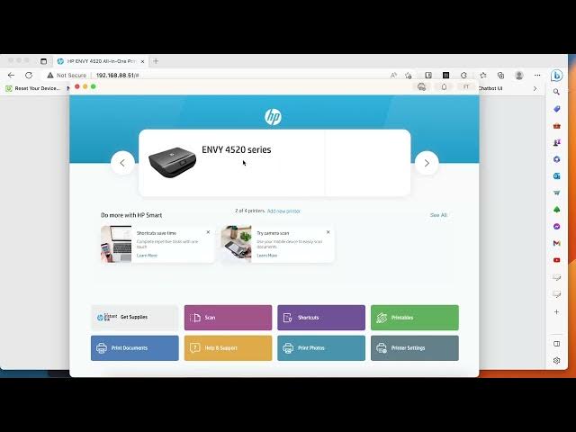 Video thumbnail for HP Envy 4520 series   Change system language