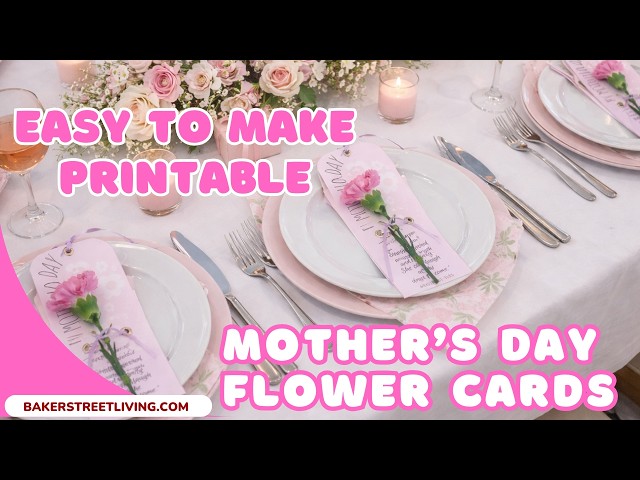 Video thumbnail for Easy Free Printable Mother’s Day Flower Cards. DIY Flower Bookmark Gift Card.