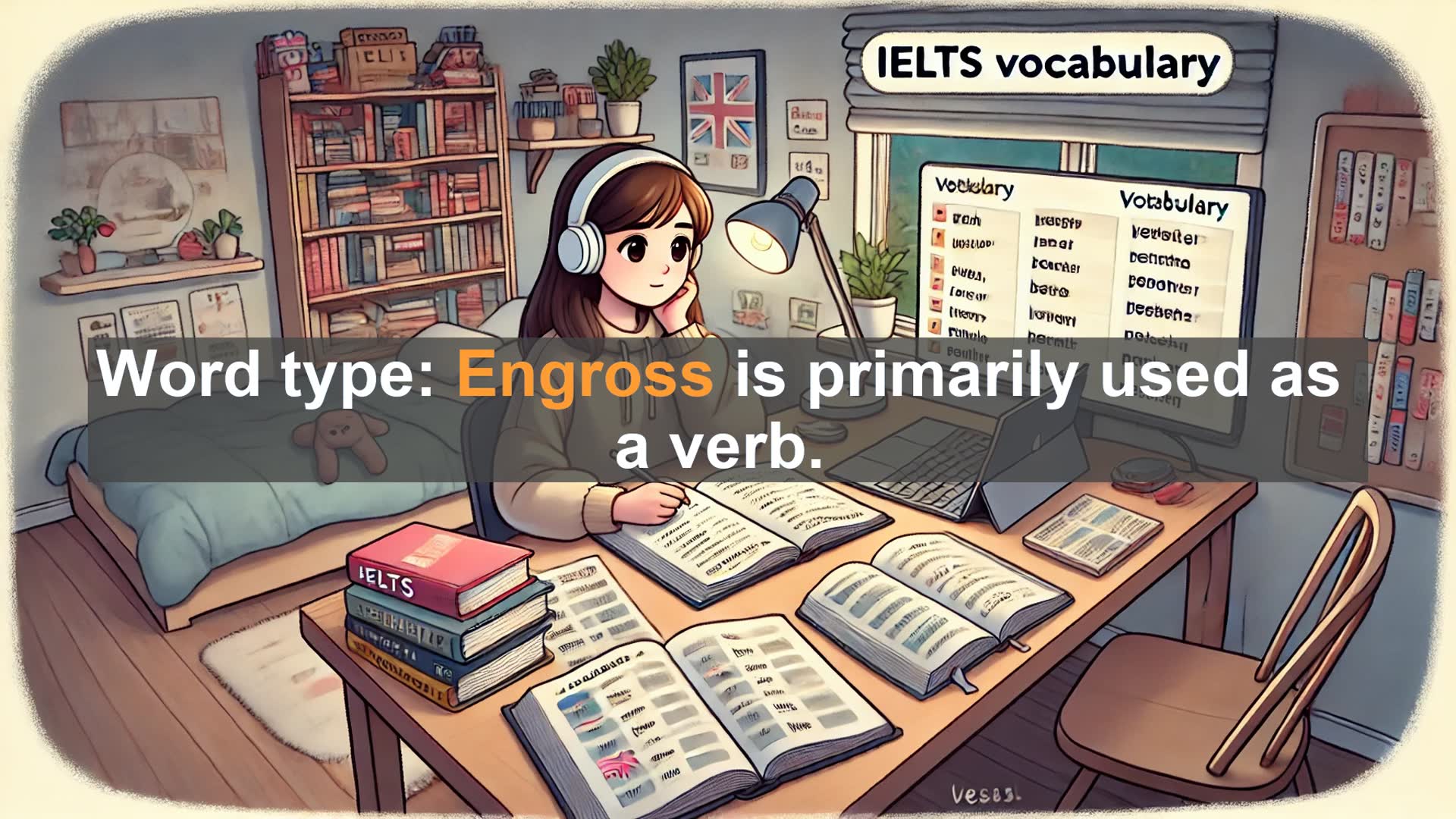 'Video thumbnail for 5000 Must Know IELTS 8.0 Vocabulary - Mastering 'Engross': Boost Your IELTS Score to Band 8.0'