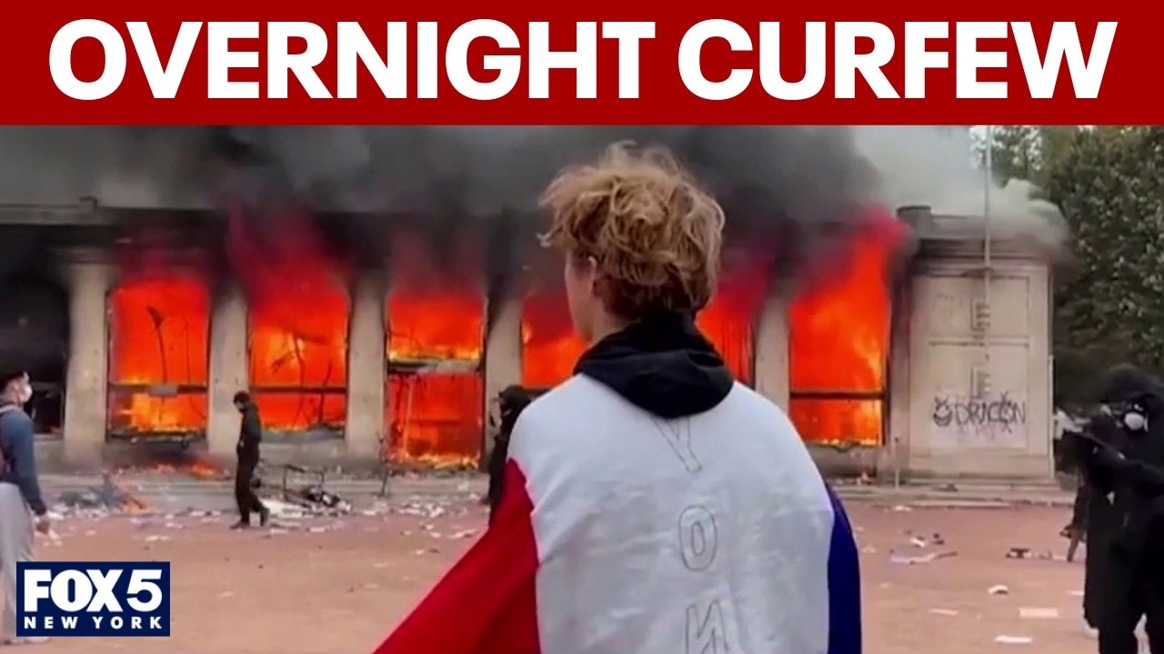 Video thumbnail for French police issue overnight curfew amid violent protests