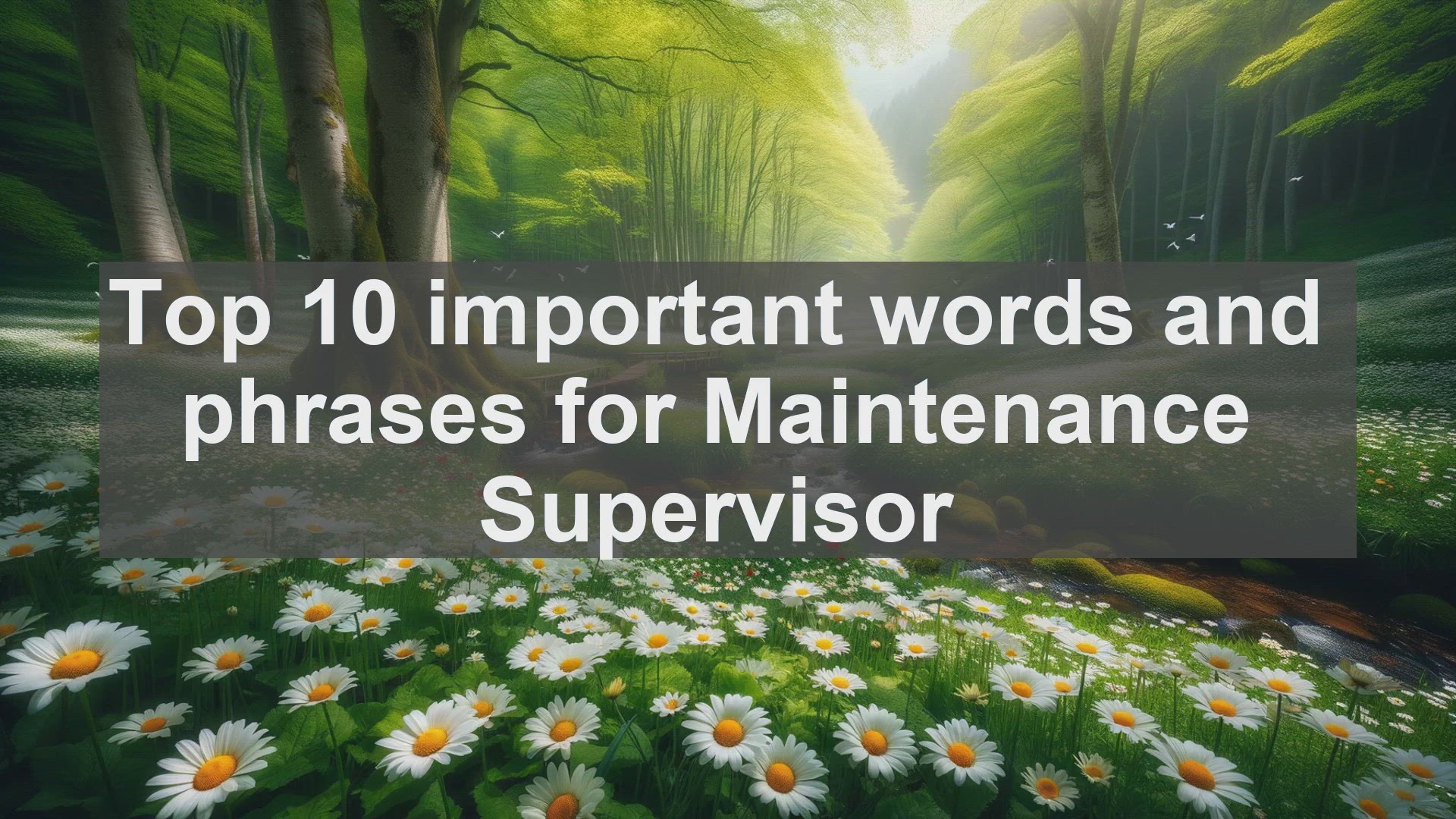 'Video thumbnail for Top 10 important words and phrases for Maintenance Supervisor'