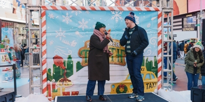 Video thumbnail for Video: Watch Grey Henson and Cameron Anika Hill Sing ELF in Times Square