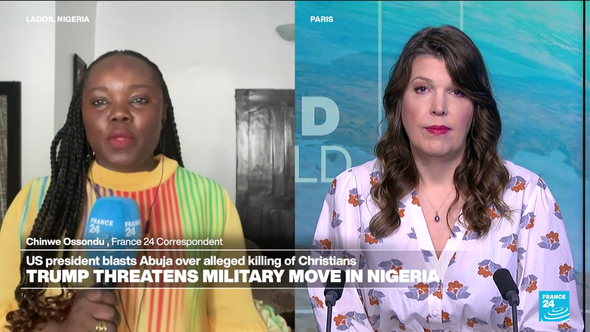 'Video thumbnail for Trump threatens to send US military into Nigeria, alleging mass killing of Christians'
