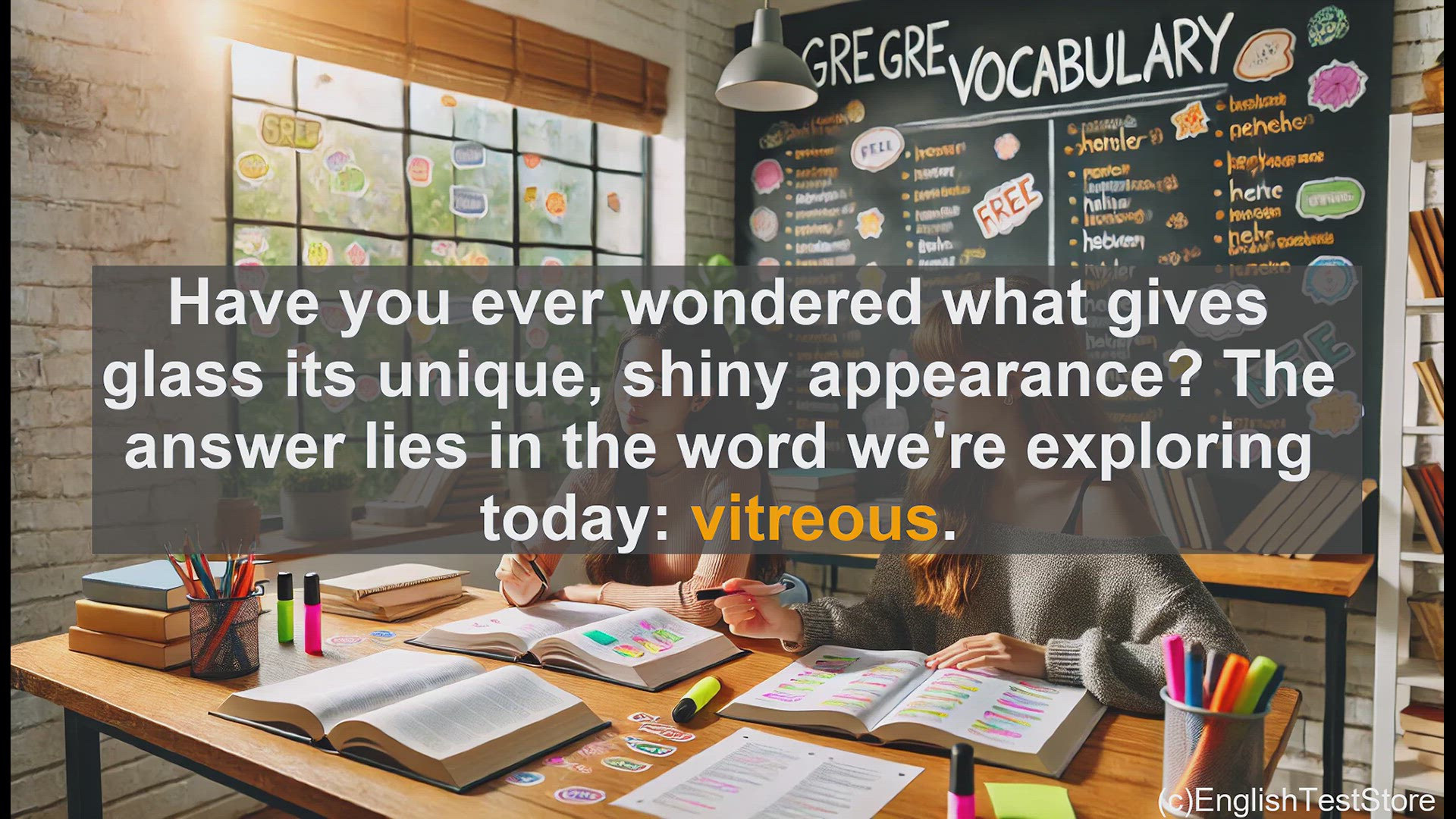 'Video thumbnail for GRE Vocabulary Lesson: The Glassy Nature of Vitreous'