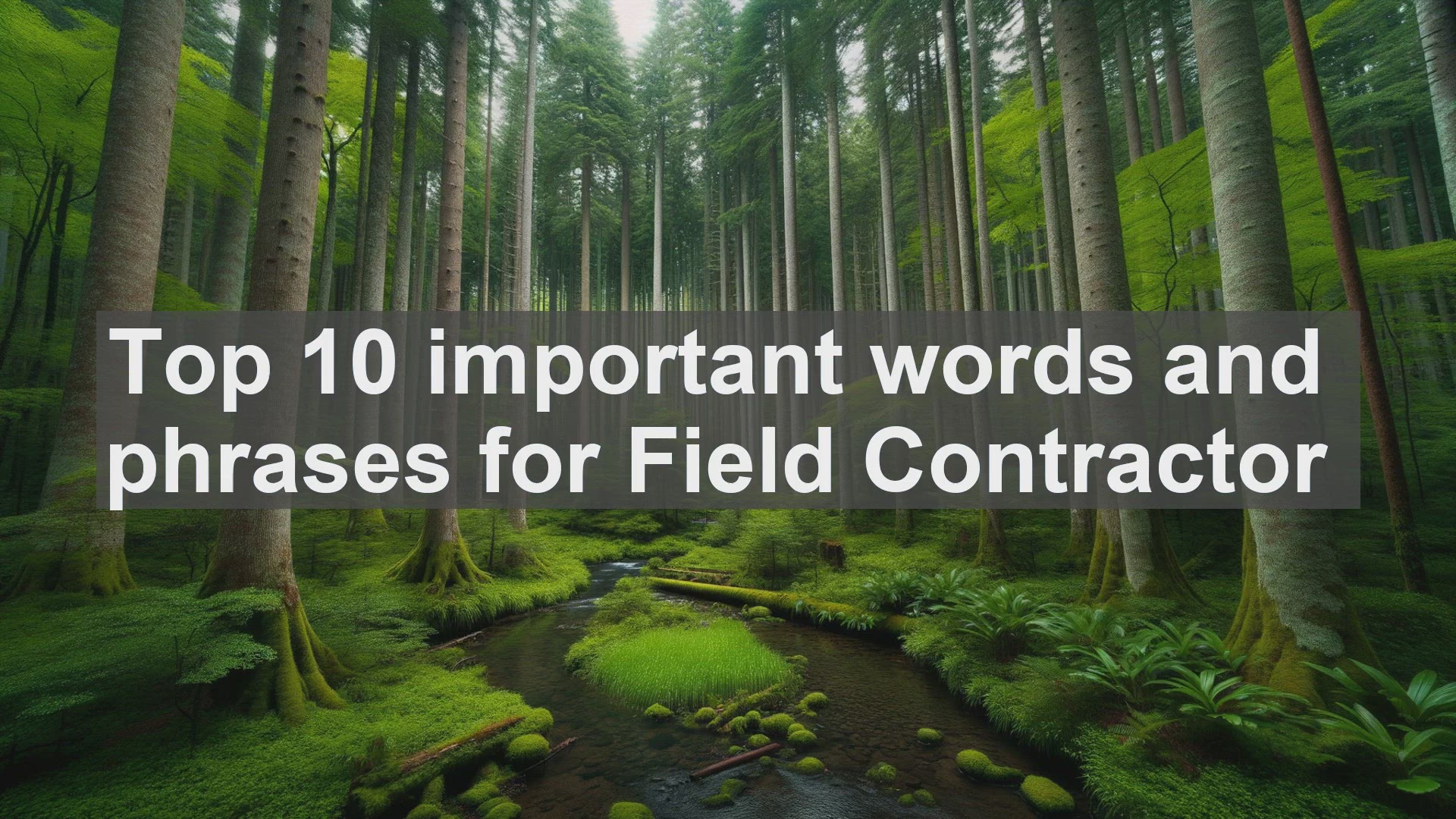 'Video thumbnail for Top 10 important words and phrases for Field Contractor'