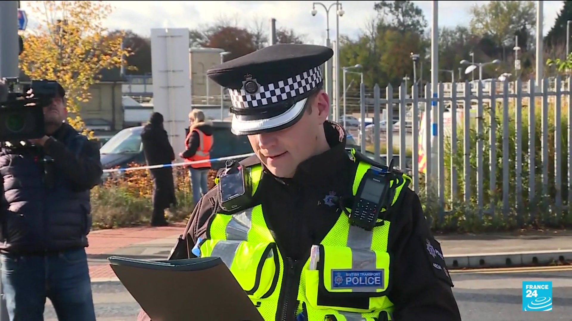 'Video thumbnail for Police say UK train stabbing that wounded 10 people not a 'terrorist incident''