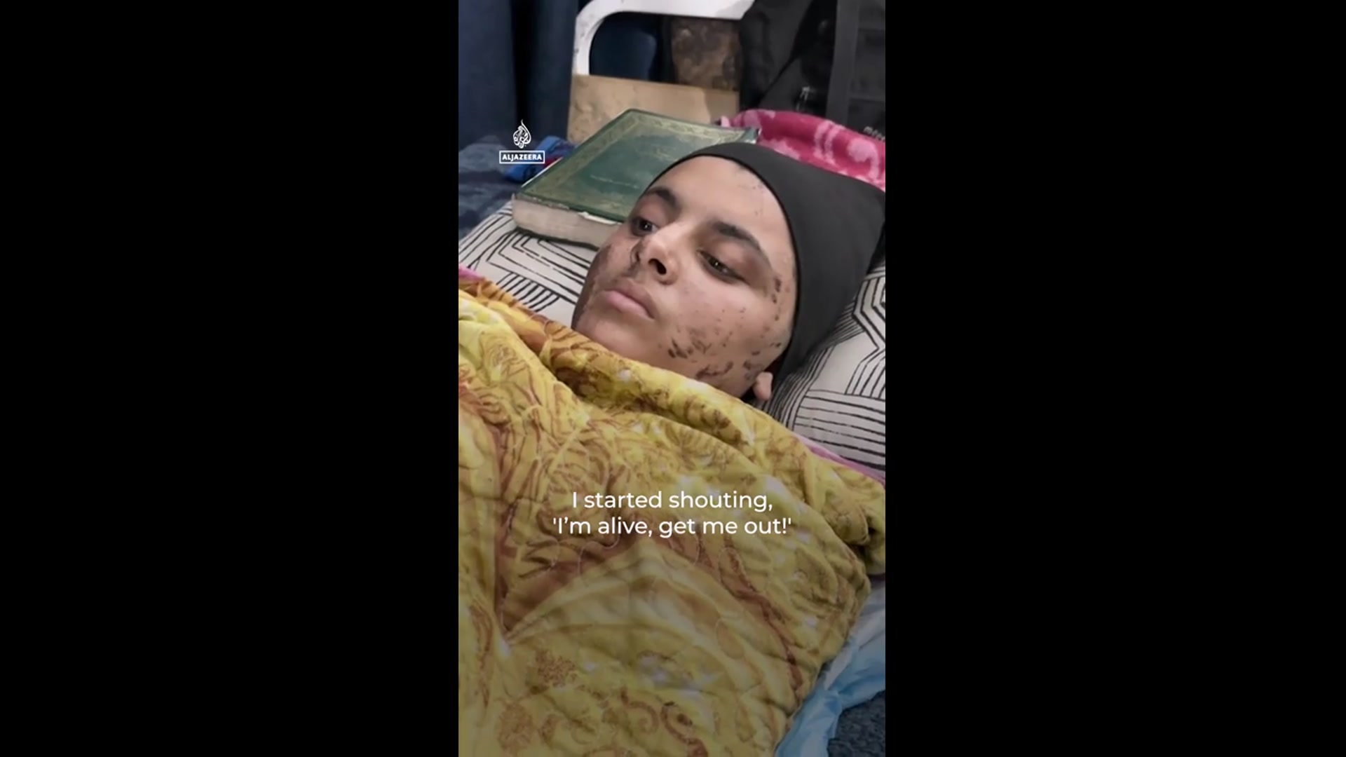 'Video thumbnail for Palestinian girl recounts losing legs and family in Israeli attack in Gaza'