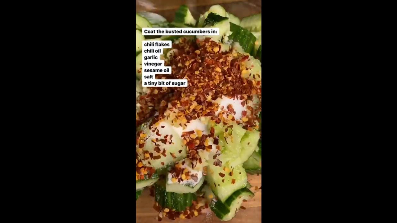 Video thumbnail for Smashed Cucumber Salad #shorts