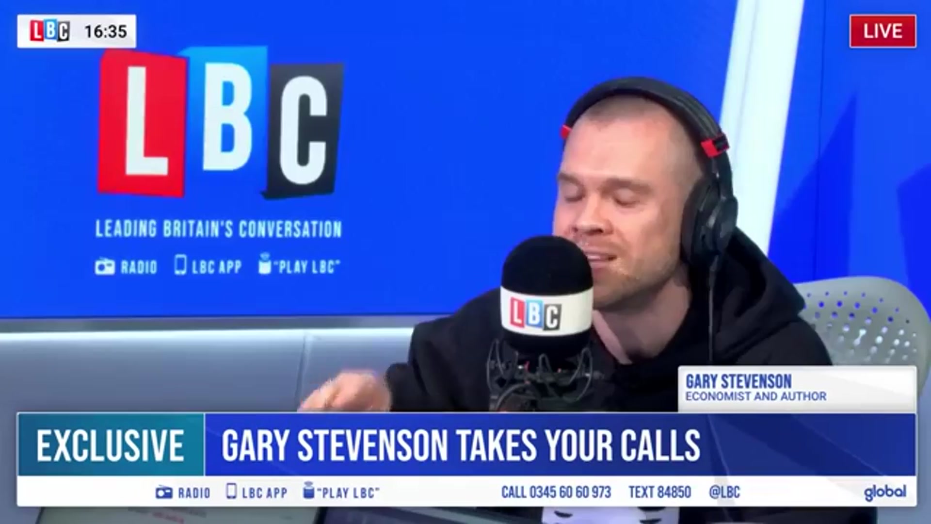 'Video thumbnail for Gary Stevenson takes on LBC callers over a wealth tax'
