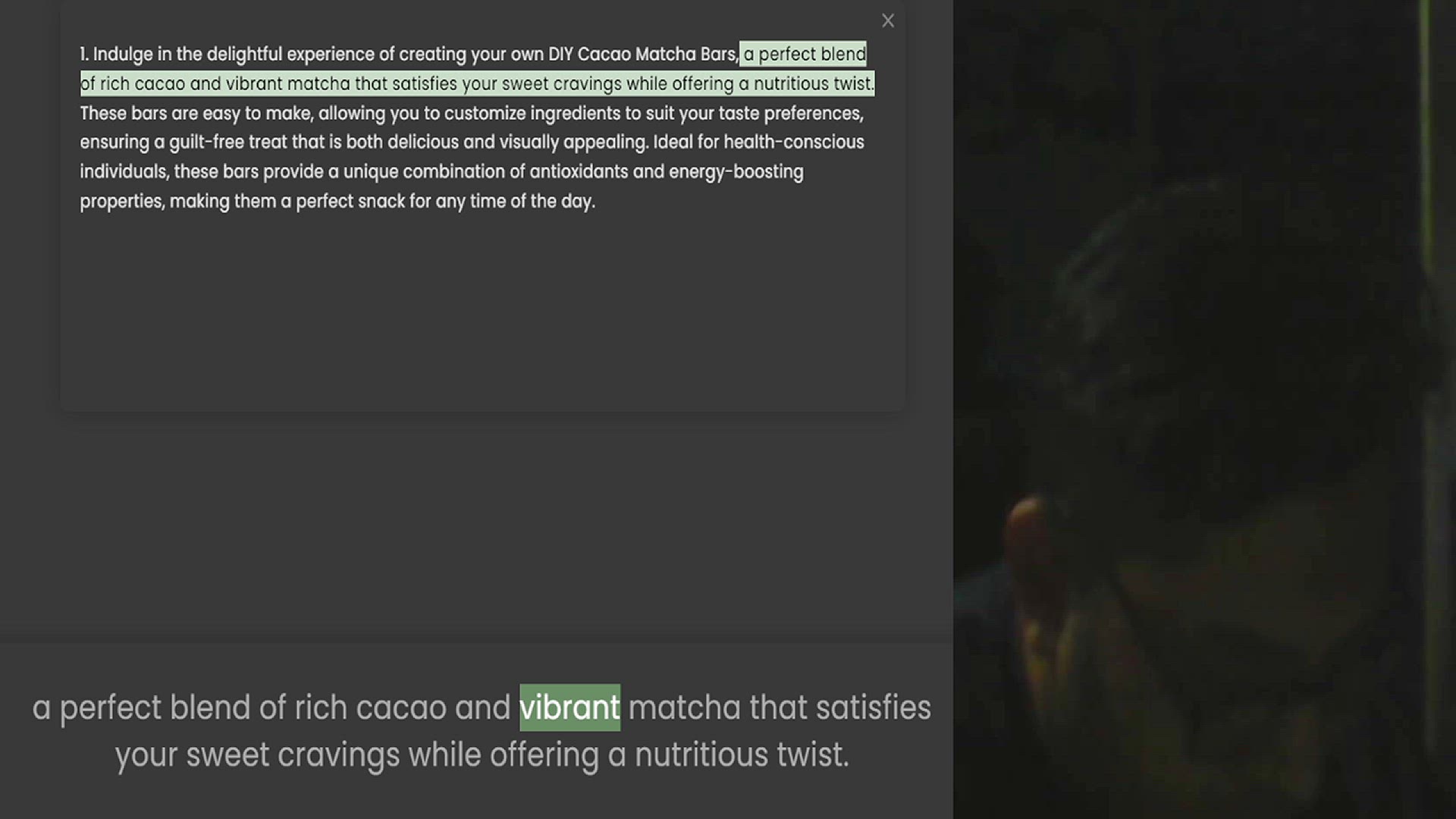 Video thumbnail for 1. Indulge in the delightful experience of creating your own DIY Cacao Matcha Bars, a perfect blend of rich cacao and vibrant matcha that satisfies your sweet cravings while offering a nutritious twist. These bars are easy to make, allowi