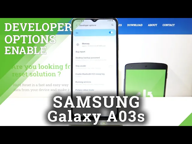 Video thumbnail for How to Activate Developer Options in SAMSUNG Galaxy A03s – Use Developer Features