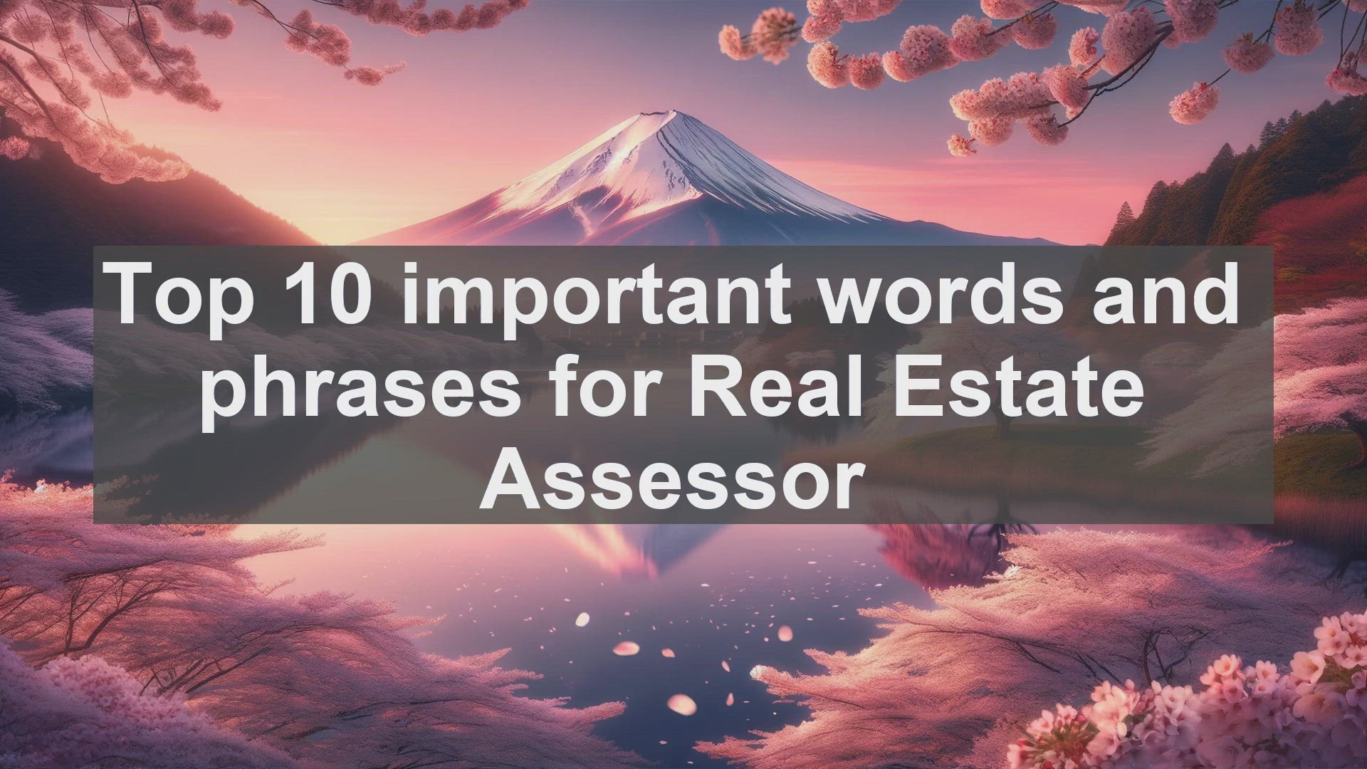 'Video thumbnail for Top 10 important words and phrases for Real Estate Assessor'