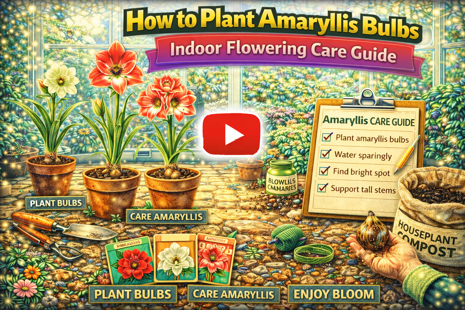 Video thumbnail for How to Plant Amaryllis Bulbs | Indoor Flowering Care Guide