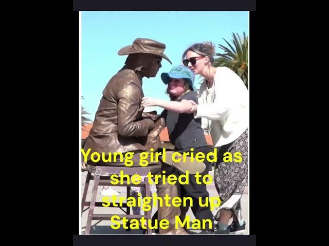 Video thumbnail for Young Girl Cried As She Tried To Straighten Up Statue Man #river'sfactflow#facts #river #funnyvideo