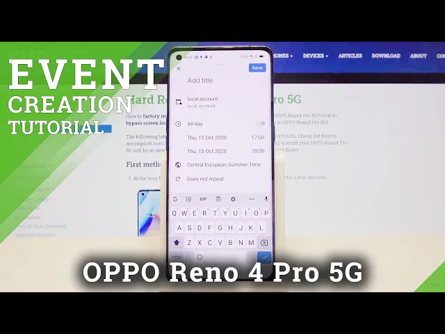 Video thumbnail for How to Create Event in OPPO Reno 4 Pro 5G – Add Event to Calendar
