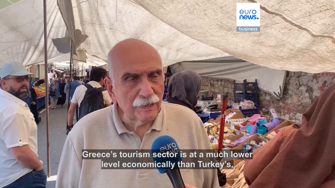 Video thumbnail for Turkish tourists flock to Greece as rising costs put Greeks off Turkey