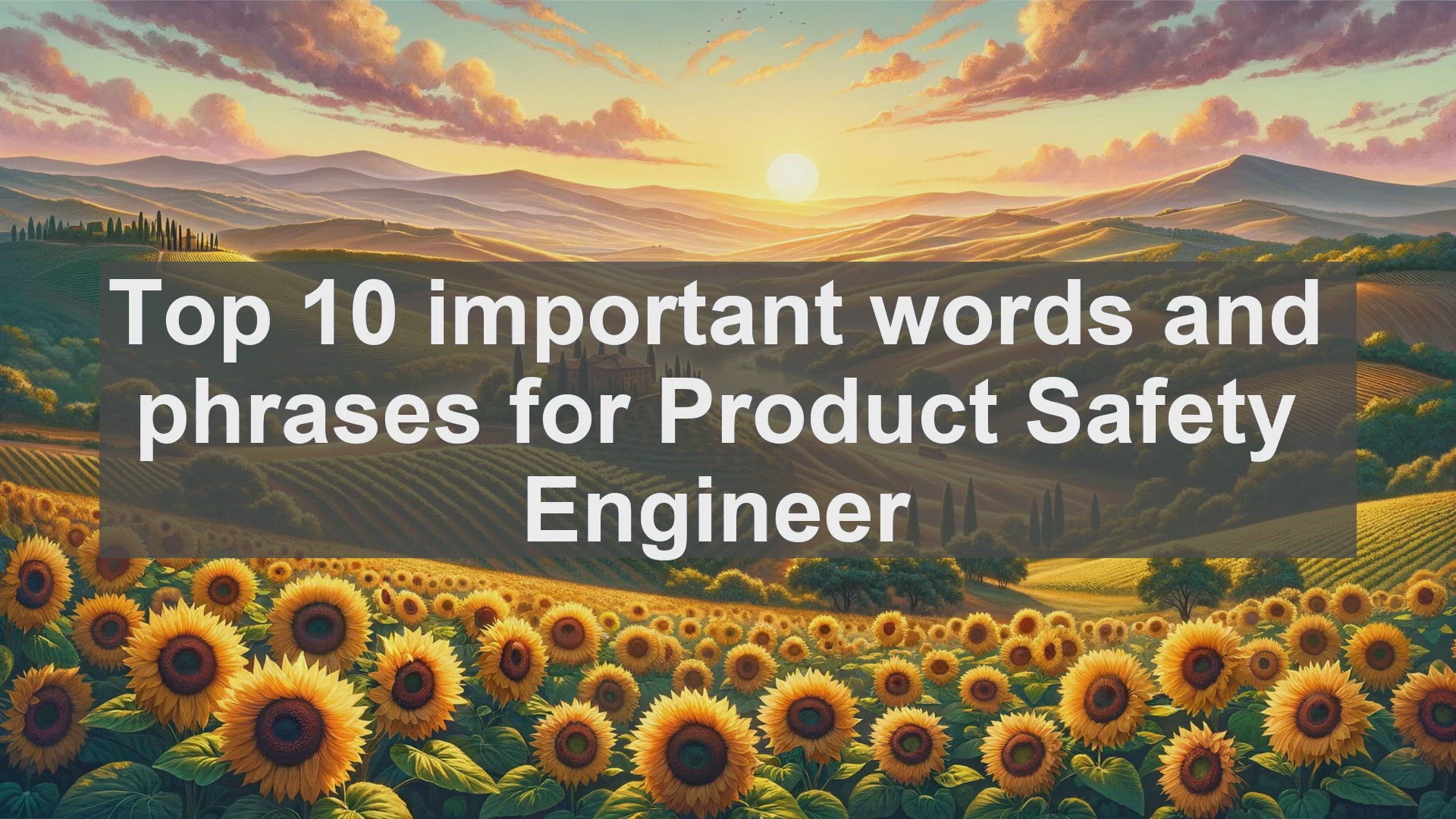 'Video thumbnail for Top 10 important words and phrases for Product Safety Engineer'