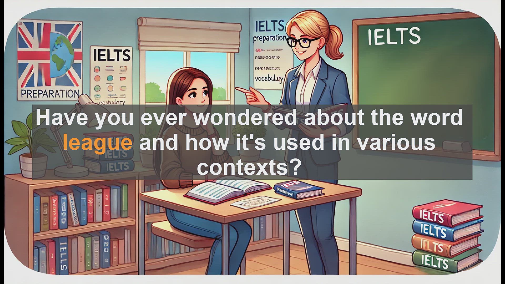 'Video thumbnail for 2500 Must Know IELTS 6.5 Vocabulary - Understanding the Word 'League': Meanings and Uses for IELTS'