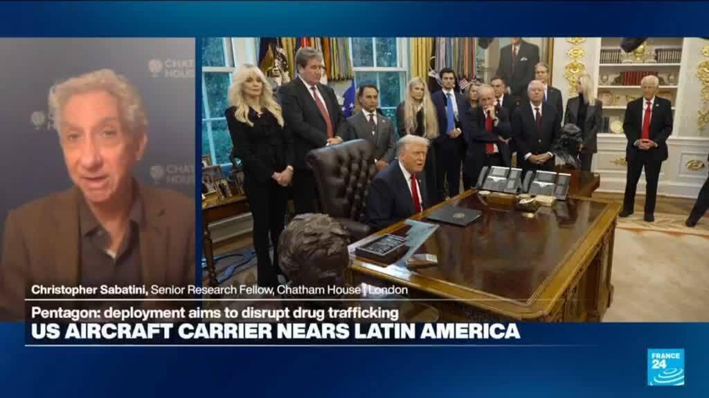 Video thumbnail for Is US 'dramatic show of force' designed to scare military into removing Maduro, send him into exile?