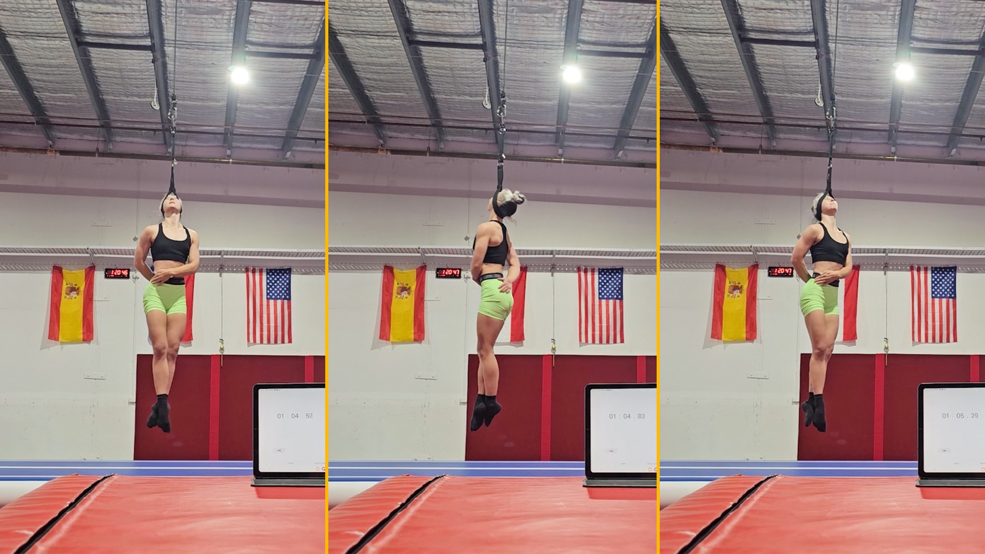 Video thumbnail for Longest duration performing aerial neck spins - 3 minutes and 1.18 seconds by Tiffany Field