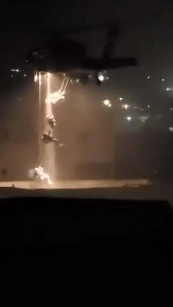 Video thumbnail for Israeli soldiers rappel from helicopter in occupied West Bank