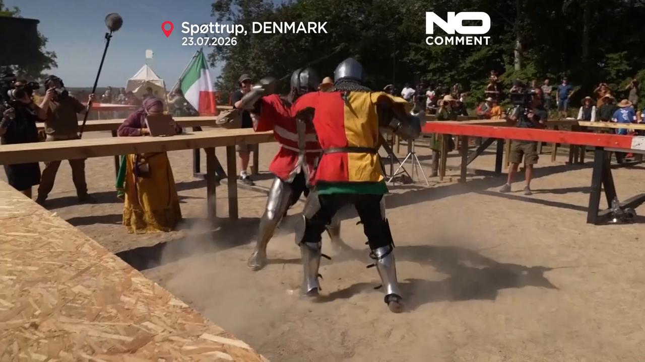Video thumbnail for Armoured fighters storm Denmark’s Spøttrup Castle for IMCF world championship