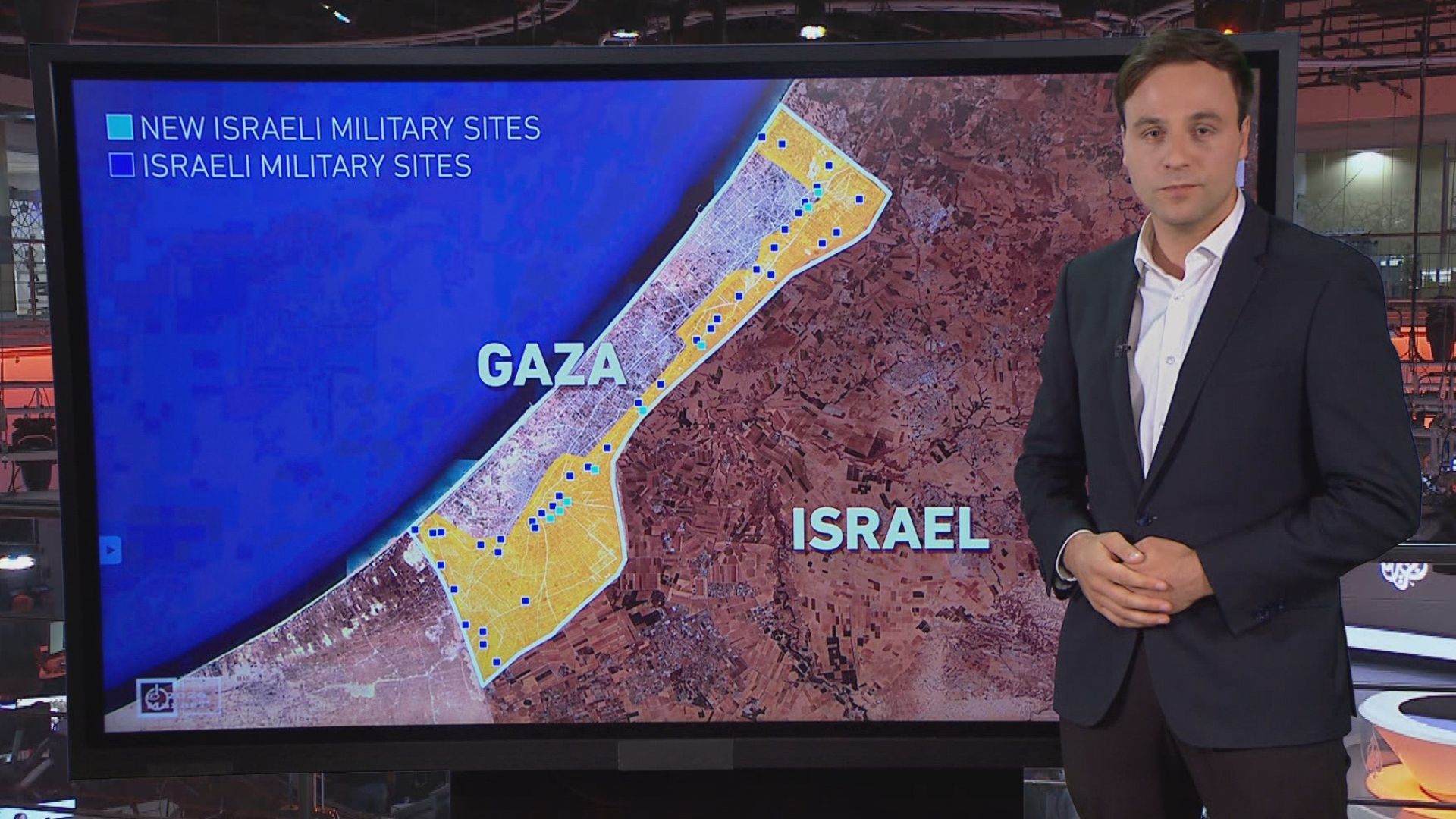Video thumbnail for Israel is building more military posts in Gaza, satellite imagery shows