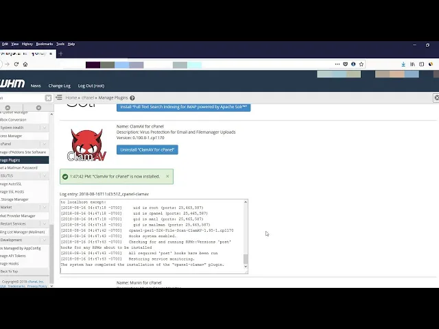Video thumbnail for সিপ্যানেল সার্ভার ম্যানেজমেন্ট পর্ব 03 - Installing ClamAV Antivirus