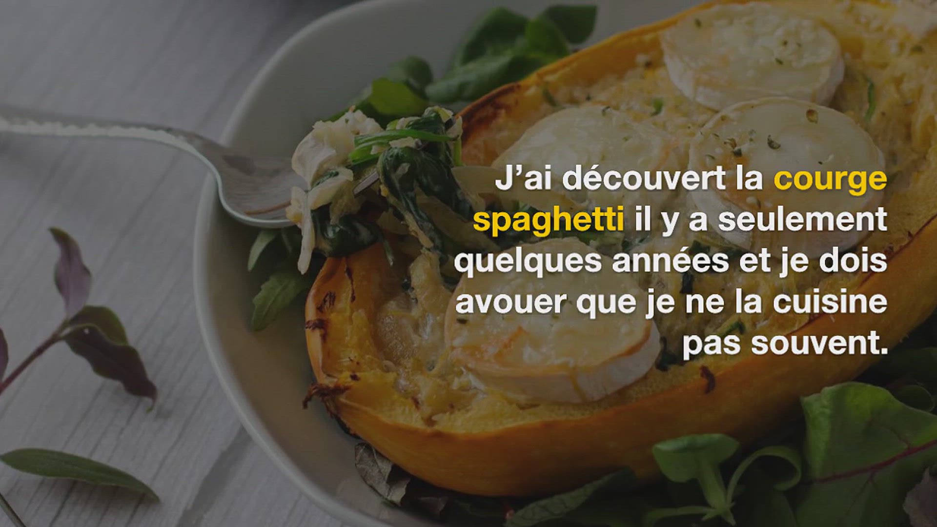 Video thumbnail for Courge spaghetti aux épinards et fromage de chèvre