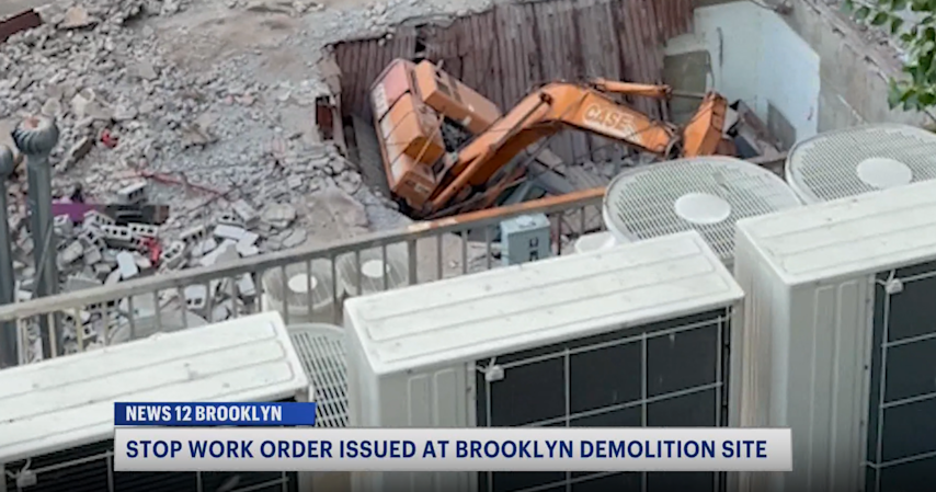 Video thumbnail for Demolition site in Downtown Brooklyn shut down after equipment collapse; neighbors raise ongoing safety concerns