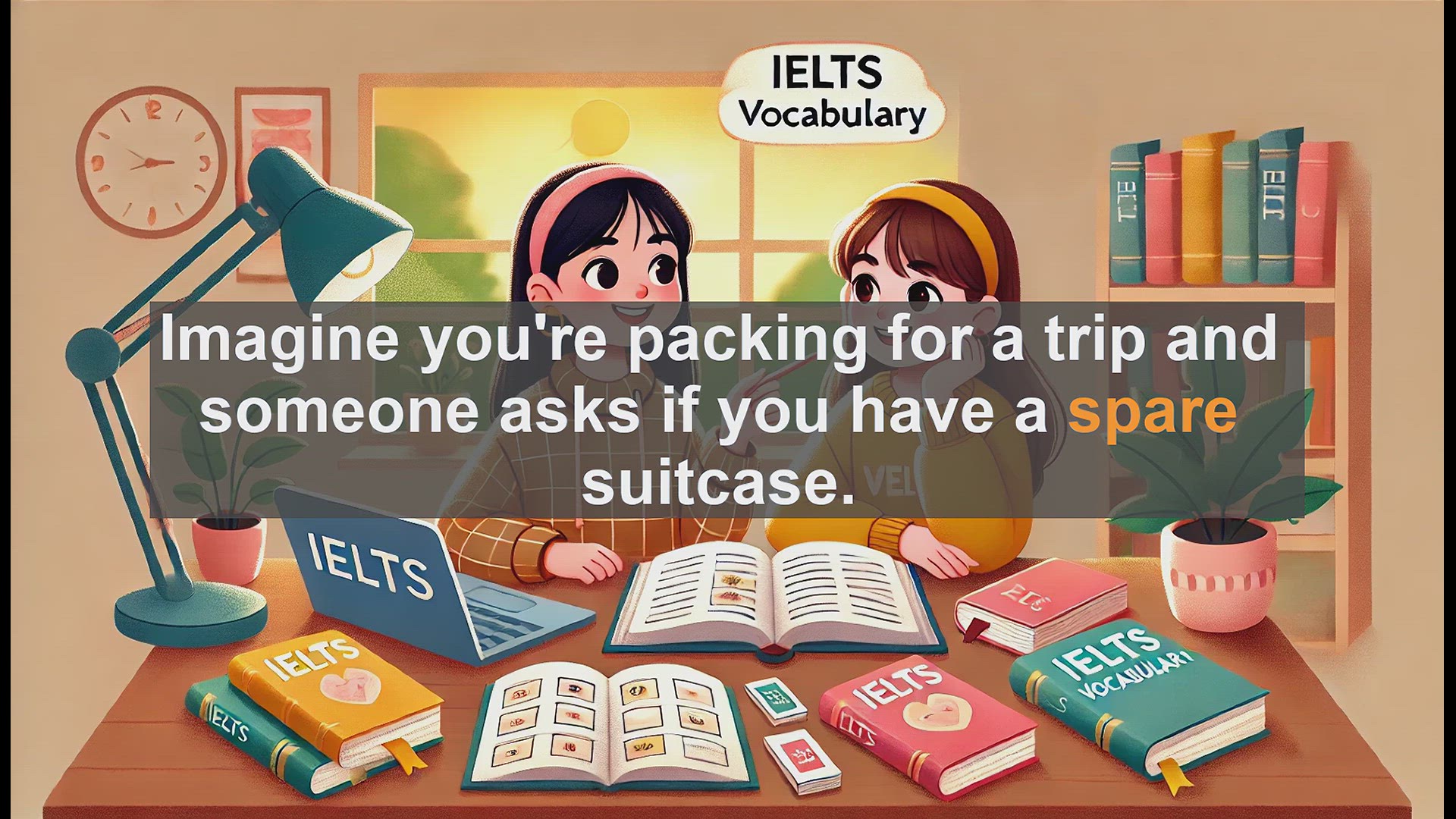'Video thumbnail for 2500 Must Know IELTS 6.5 Vocabulary - Understanding the Word 'Spare': Meanings and Uses for IELTS'
