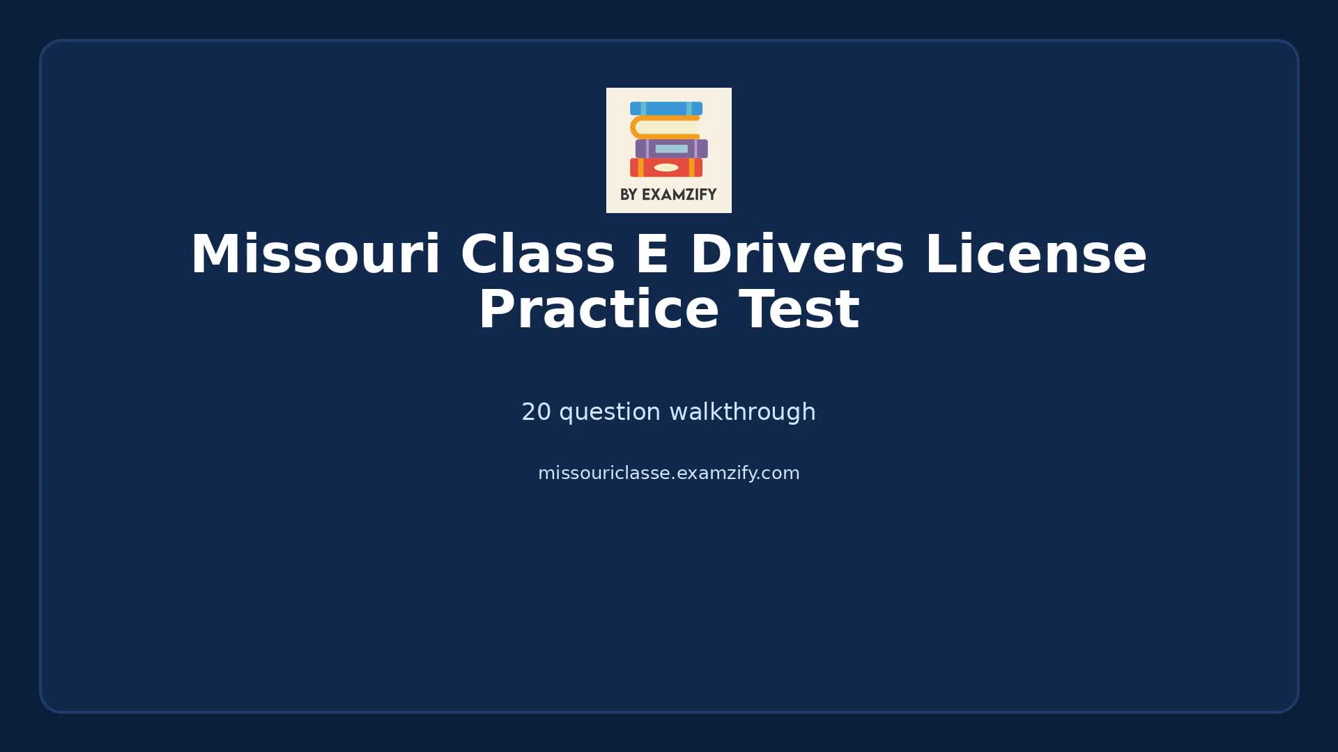 Video thumbnail for Missouri Class E Drivers License Practice Test