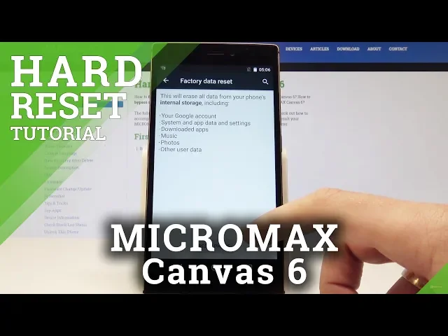 Video thumbnail for How to Factory Reset MICROMAX Canvas 6 - Hard Reset Tutorial / Wipe All Data