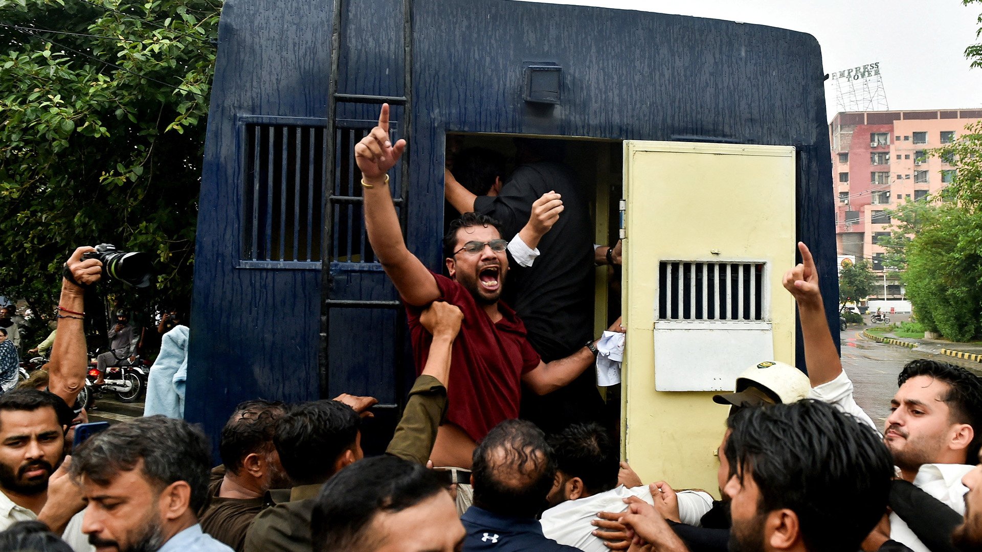 Video thumbnail for Protesters detained at rally in support of Pakistan-administered Kashmir