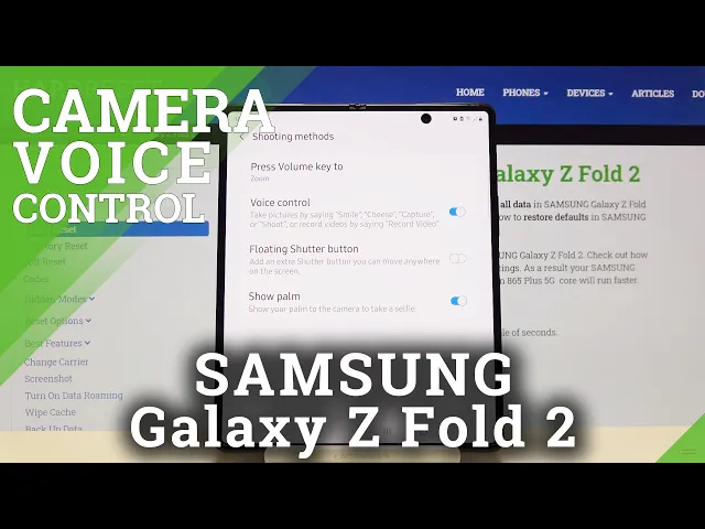 Video thumbnail for How to Use Camera Voice Control on SAMSUNG Galaxy Z Fold 2 – Camera Settings