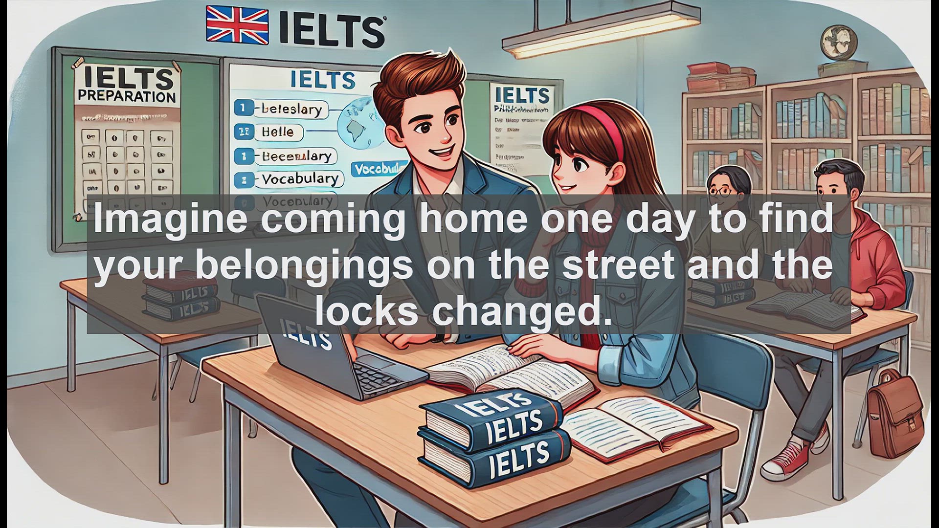 'Video thumbnail for 2500 Must Know IELTS 6.5 Vocabulary - Understanding 'Evict': A Key Word for IELTS Success'