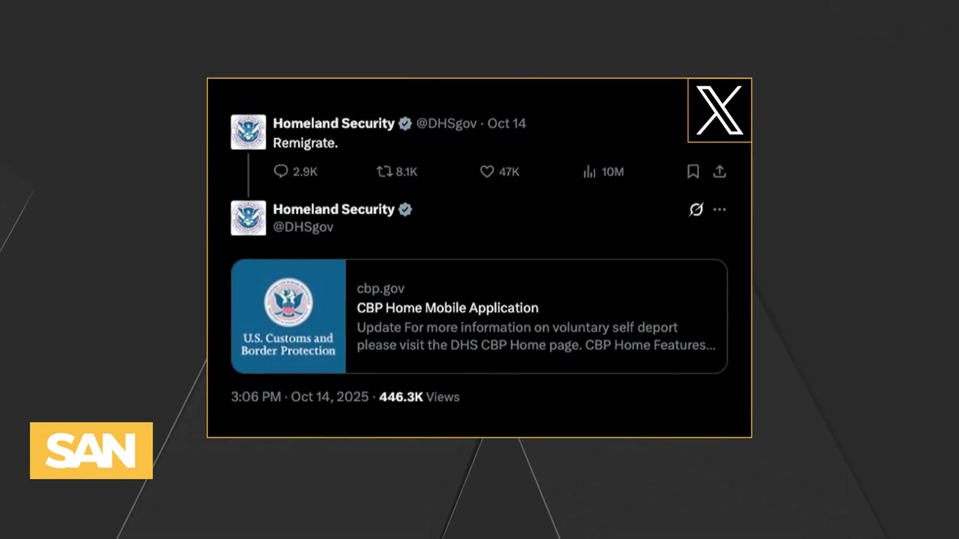 'Video thumbnail for DHS ‘remigrate’ post sparks debate over its definition and ties to extremism'