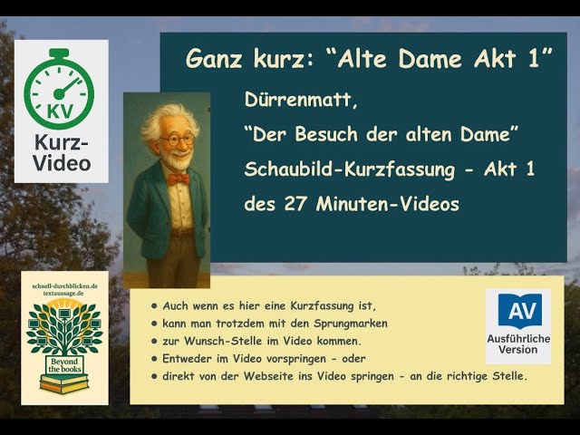 Video thumbnail for KV: "Besuch der alten Dame" - Akt I - Kurz-Version - mit Schaubild - bleibt besser im Gedächtnis