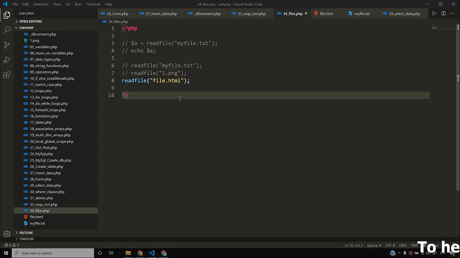 'Video thumbnail for fopen(), fread() & fclose() in PHP in Hindi _ PHP Tutorial #35'