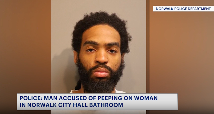 Video thumbnail for Police: Man accused of peeping on woman inside Norwalk City Hall bathroom