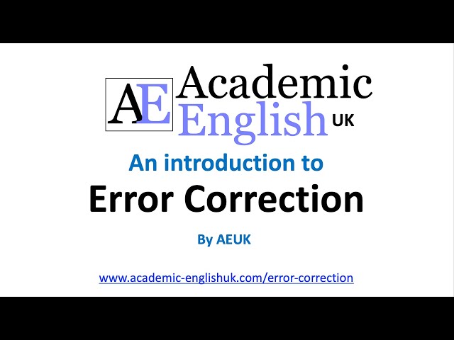 Video thumbnail for Error Correction in Academic Writing (dialogic error correction)