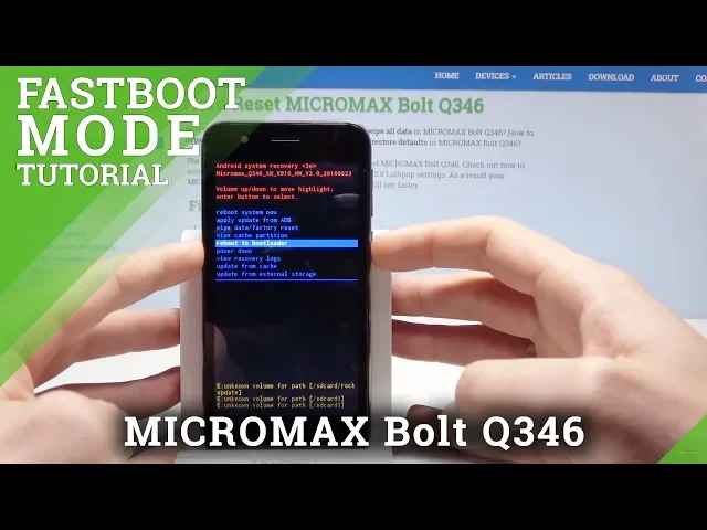 Video thumbnail for Fastboot Mode MICROMAX Bolt Q346 - How to Enter & Quit Fastboot
