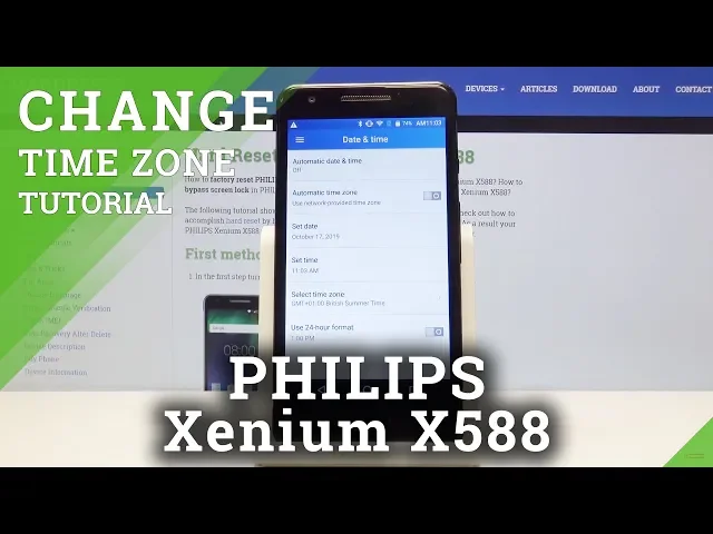Video thumbnail for How to Change Date & Time on Philips Xenium X588 - Date & Time Zone Settings