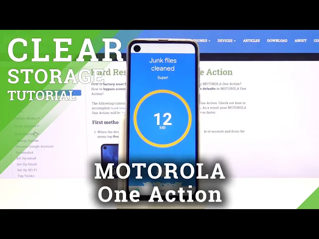 Video thumbnail for How to Clean Storage in MOTOROLA One Action - Delate Junk Files