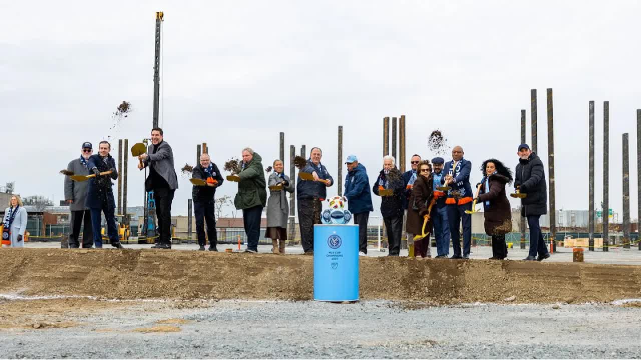 Video thumbnail for NYCFC Groundbreaking Ceremony in Queens For The New Arena!